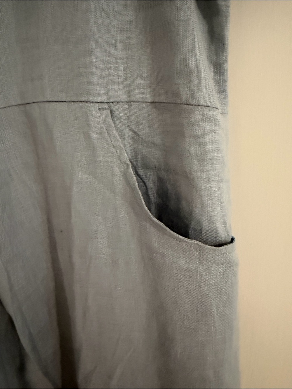 Soft Light Blue Linen Top - Picture 3 of 5